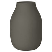  Colora Collection Large Porcelain Vase in Steel Grey, 8'' Diameter x 6'' H