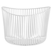  Modo Collection Bathroom Storage Basket in White Powder-Coated Steel, 12-7/16'' Diameter x 9-1/16'' H