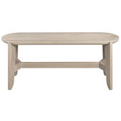  Eli Collection Oak Bench with Rounded Edges and Shapes, 43-5/16'' W x 15-9/16'' D x 17-3/4'' H