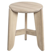  Eli Collection Oak Stool with Rounded Edges and Shapes, 15'' W x 15'' D x 17-3/4'' H