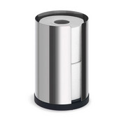  Nexio Collection 2-Roll Freestanding Cylinder Toilet Roll Holder in Brushed Stainless Steel, 5-7/16'' Diameter x 8-9/16'' H