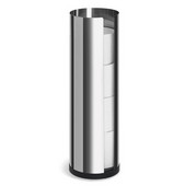 Nexio Collection 4-Roll Freestanding Cylinder Toilet Roll Holder in Polished Stainless Steel, 5-7/16'' Diameter x 17-13/16'' H