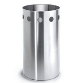  Brushed Stainless Steel wastepaper bin with round cutouts