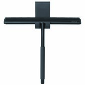  Modo Collection Shower Squeegee with Hanger and Silicone Brush Side in Black Powder-Coated Steel, 10-1/4'' W x 10-5/8'' D x 1-1/2'' H