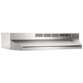  41000 Series Economy 30'' Ductless Under Cabinet Range Hood in Stainless Steel, 30'' W x 17-1/2'' D x 6'' H