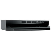  41000 Series Economy 30'' Ductless Under Cabinet Range Hood in Black, 30'' W x 17-1/2'' D x 6'' H