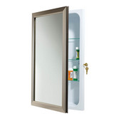 Jensen (Formerly Broan) Recessed Locking Bath Cabinet, Satin Nickel, 25-1/2H x 15-3/4W x 5D