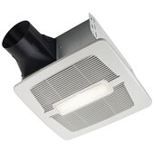  Flex DC Series 50-80-110 Selectable CFM Humidity Sensing Ventilation Fan in White with LED Light, <0.3-0.4-0.9 Sones