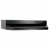  30'' Under Cabinet Range Hood with Light in Black with EZ1 installation system, 30''W x 17-1/2''D x 6''H