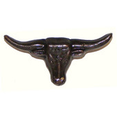  Southwest Collection 4'' Wide Steer #2 Longhorn Cabinet Knob in Antique Brass, 4'' W x 1'' D x 2'' H