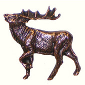 Wildlife Collection 1-7/8'' Wide Walking Elk Left Face Cabinet Knob in Antique Brass, 1-7/8'' W x 7/8'' D x 1-3/4'' H