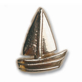 Nautical Collection 1-1/4'' Wide Simple Sailboat Cabinet Knob in Antique Brass, 1-1/4'' W x 3/4'' D x 1-5/8'' H