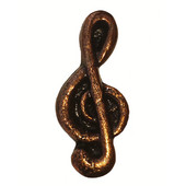  Whimsical Collection 7/8'' Wide Treble Clef Cabinet Knob in Antique Brass, 7/8'' W x 3/4'' D x 2'' H