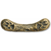  Wildlife Collection 3-5/16'' Wide Dual Wolf Track Cabinet Pull in Antique Brass, 3-5/16'' W x 3/4'' D x 1-1/8'' H, Center to Center: 2-15/16''