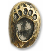  Wildlife Collection 7/8'' Wide Single Bear Track Left Face Cabinet Knob in Antique Brass, 7/8'' W x 3/4'' D x 1-3/8'' H