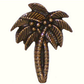  Tropical Collection 1-7/16'' Wide Palm Trees Cabinet Knob in Antique Brass, 1-7/16'' W x 3/4'' D x 1-7/8'' H