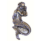  Tropical Collection 1-1/16'' Wide Mermaid Cabinet Knob in Antique Brass, 1-1/16'' W x 5/8'' D x 2-1/8'' H