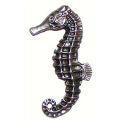  Tropical Collection 1-1/2'' Wide Large Seahorse Left Face Cabinet Knob in Antique Brass, 1-1/2'' W x 3/4'' D x 2-3/4'' H
