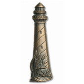  Nautical Collection 1-1/4'' Wide Lighthouse Cabinet Pull in Antique Brass, 1-1/4'' W x 7/8'' D x 4-1/4'' H, Center to Center: 2-15/16''