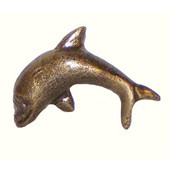  Tropical Collection 1-7/8'' Wide Dolphin Cabinet Knob in Antique Brass, 1-7/8'' W x 7/8'' D x 1-3/8' H