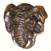  Safari Collection 1-7/8'' Wide Elephant Cabinet Knob in Antique Brass, 1-7/8'' W x 1'' D x 2'' H