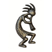  Southwest Collection 1-1/2'' Wide Kokopelli Right Face Cabinet Knob in Antique Brass, 1-1/2'' W x 3/4'' D x 2-7/8'' H