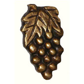 Whimsical Collection 1-1/8'' Wide Grapes Left Face Cabinet Knob in Antique Brass, 1-1/8'' W x 13/16'' D x 2-1/8'' H