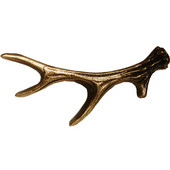 Wildlife Collection 4-7/8'' Wide 4 Point Antler Cabinet Pull in Antique Brass, 4-7/8'' W x 1'' D x 2-1/4'' H, Center to Center: 2-7/8''