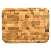  16'' Reversible End Grain Block with Juice Groove, Oiled Finish, Single Board, 16'' W x 12'' D x 1-1/4'' Thick