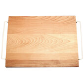  14'' Reversible Over-The-Sink Cutting Board with White Wire Handles, Flat Grain, Oiled Finish, Single Board, 14'' W x 11'' D x 3/4'' Thick
