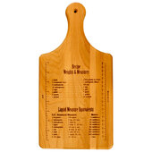  Branded Reversible Recipe: Weights & Measures Paddle, Flat Grain, Oiled Finish, Single Board, 7'' W x 14'' D x 3/4'' Thick
