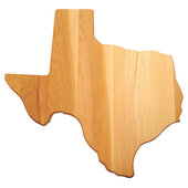  16'' Reversible Texas-Shaped Cutting Board, Flat Grain, Oiled Finish, Single Board, 16'' W x 15-1/2'' D x 3/4'' Thick