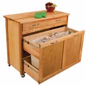   Pull Out Recycling / Trash Kitchen Island, 38''W x 17 ''D x 34-1/2''H