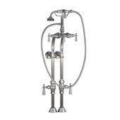  Clawfoot Tub Freestanding English Telephone Gooseneck Faucet & Hand Held Shower, Brushed Nickel, 12''W x 3''D x 30''H