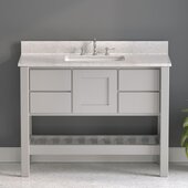  USA Patriot 48'' W Gray Single Sink Bathroom Vanity with Olympus Composite Countertop, 48'' W x 22'' D x 36'' H