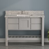  USA Patriot 48'' W Gray Single Sink Bathroom Vanity with Pepper Composite Countertop, 48'' W x 22'' D x 36'' H