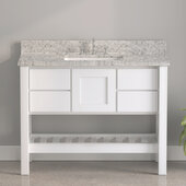  USA Patriot 48'' W White Single Sink Bathroom Vanity with Pepper Composite Countertop, 48'' W x 22'' D x 36'' H