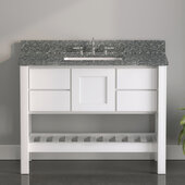  USA Patriot 48'' W White Single Sink Bathroom Vanity with Starry Composite Countertop, 48'' W x 22'' D x 36'' H