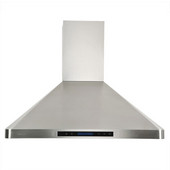  Euro AP238-PS31 36'' Stainless Steel Wall Mount Range Hood with Remote Control 494 CFM, 35-1/2'' W x 20-1/2'' D x 42-1/2'' H