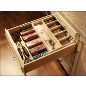  Double Decker Cutlery Drawer Box with Dividers, Baltic Birch or Soft Maple, Customizable Sizes