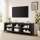  Ronin 69'' Low Profile Tv Stand In Black, 69'' W x 15-3/4'' D x 23-1/4'' H
