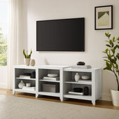  Ronin 69'' Low Profile Tv Stand In Whitewash, 69'' W x 15-3/4'' D x 23-1/4'' H