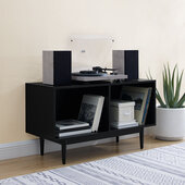  Liam Medium Record Storage Console Cabinet In Black, 40'' W x 15-3/4'' D x 22-1/4'' H