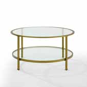  Aimee Coffee Table In Soft Gold, 35-7/8'' Diameter x 18'' H