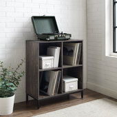  Jacobsen Record Storage Cube Bookcase In Brown Ash, 28-1/2'' W x 13-1/2'' D x 33'' H
