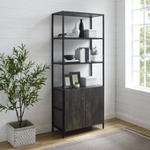  Jacobsen Large Etagere In Brown Ash, 34'' W x 15-1/4'' D x 80-1/2'' H