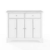  Avery Kitchen Island Cart In Distressed White, 42-1/8'' W x 18'' D x 36'' H