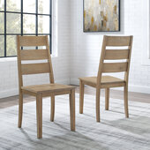  Joanna 2Pc Ladder Back Chair Set- 2 Ladder Back Chairs In Rustic Brown, 18-1/8'' W x 22'' D x 39-1/8'' H