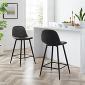  Weston 2Pc Counter Stool Set- 2 Stools In Distressed Black, 17-5/8'' W x 17-1/2'' D x 35-1/2'' H