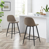  Weston 2Pc Counter Stool Set- 2 Stools In Distressed Brown, 17-5/8'' W x 17-1/2'' D x 35-1/2'' H